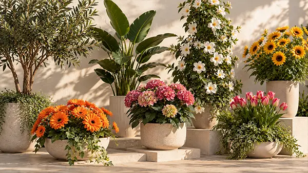 Esposizione botanica piante e fiori artificiali primavera estate