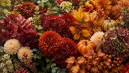 fiori artificiali autunnali