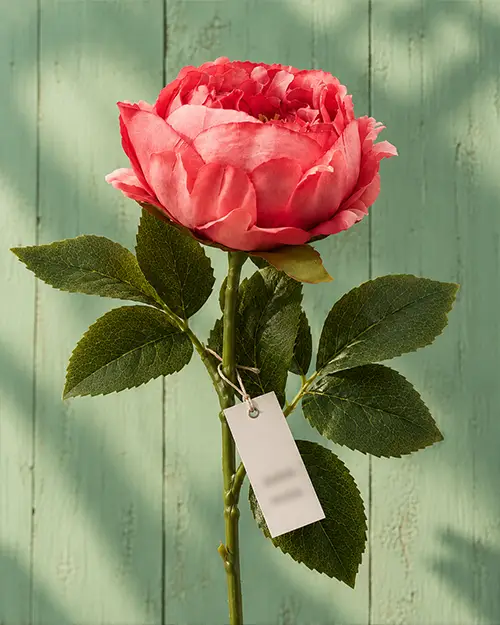 immagine ispirazionale fiore artificiale etichettato per punto vendita